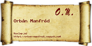 Orbán Manfréd névjegykártya