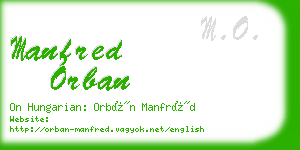 manfred orban business card